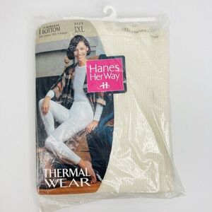 New Vintage 1996 Hanes Her Way Thermal Wear Bottom Women's Size 3XL Waffle Weave